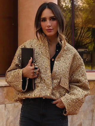 Vicky | Sequined Bomber Jacket