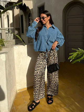 Lola | Leopard Wide Leg Pants